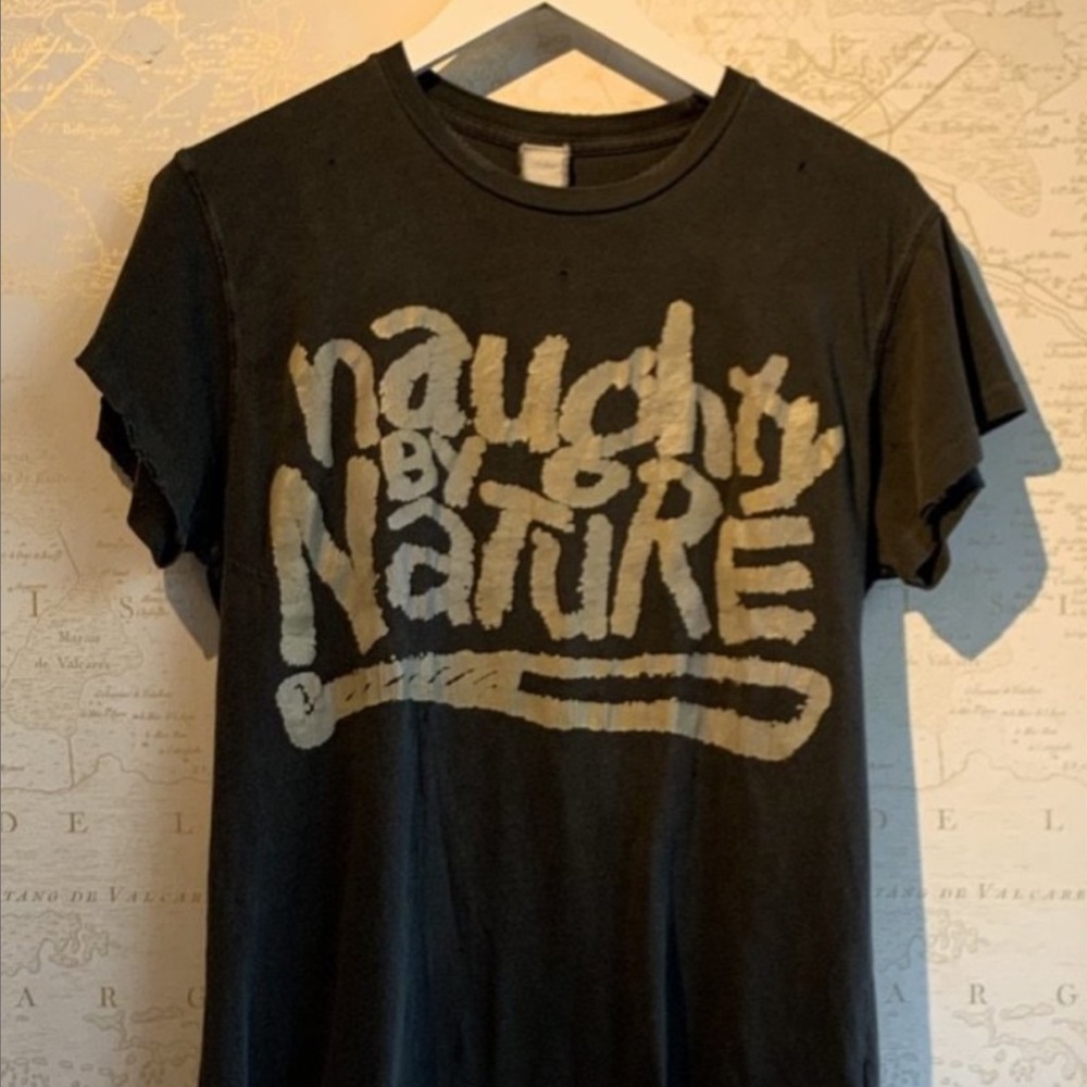 MadeWorn Black Tee with Cream Graphic